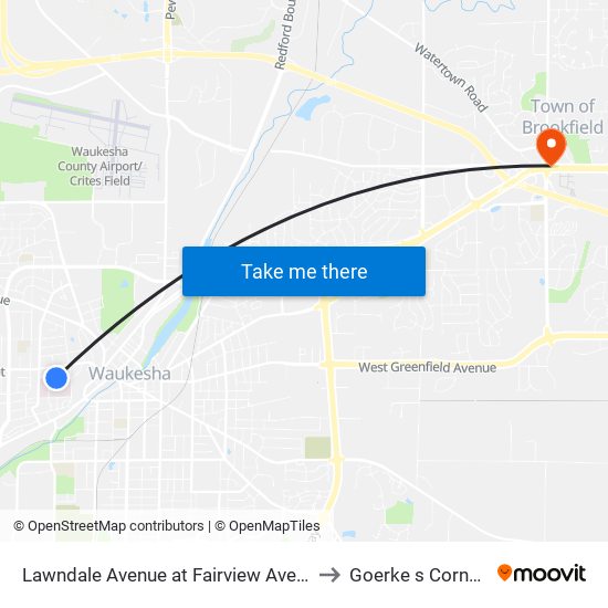 Lawndale Avenue at Fairview Avenue to Goerke s Corners map