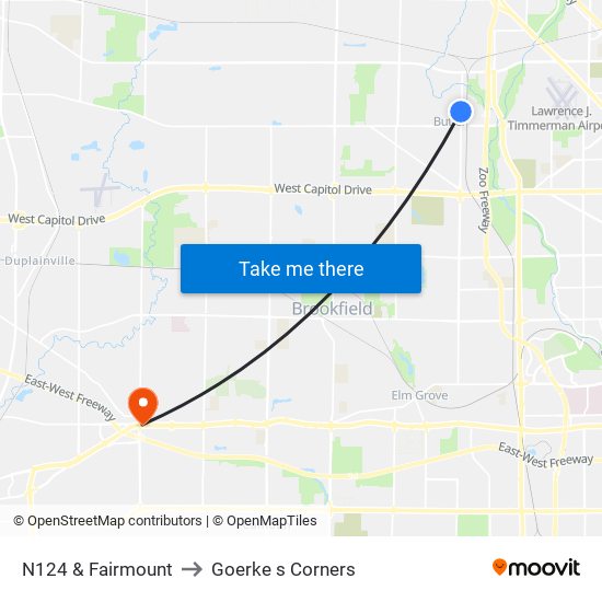 N124 & Fairmount to Goerke s Corners map