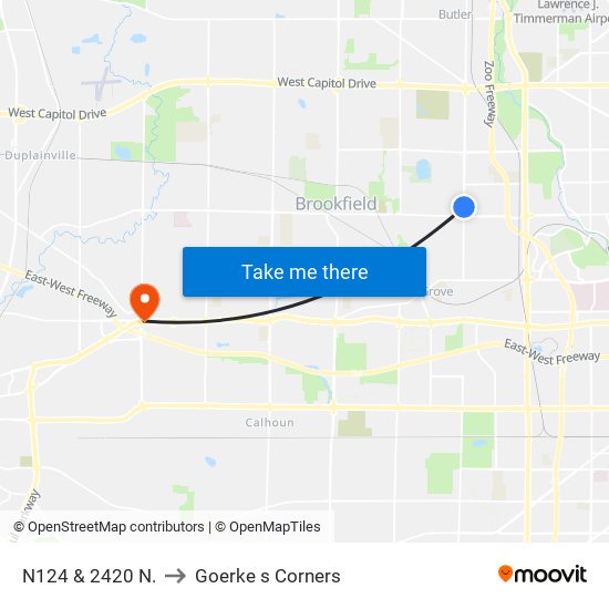 N124 & 2420 N. to Goerke s Corners map