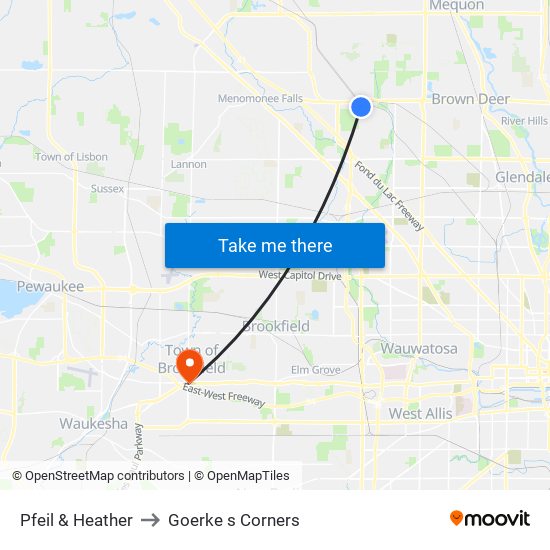 Pfeil & Heather to Goerke s Corners map