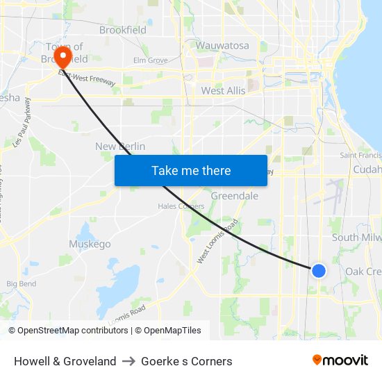 Howell & Groveland to Goerke s Corners map