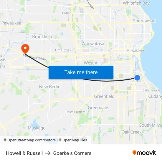 Howell & Russell to Goerke s Corners map