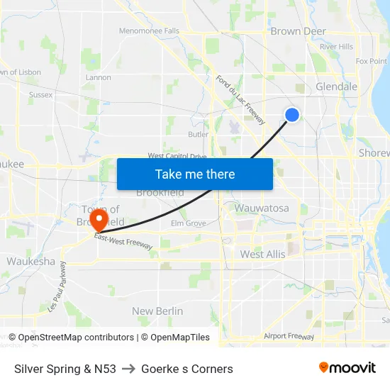 Silver Spring & N53 to Goerke s Corners map