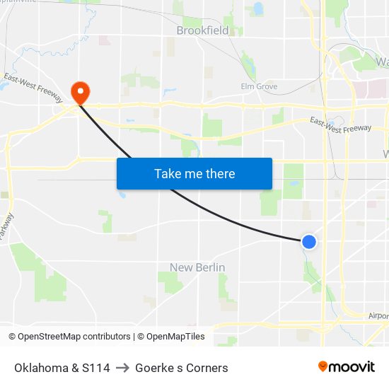 Oklahoma & S114 to Goerke s Corners map