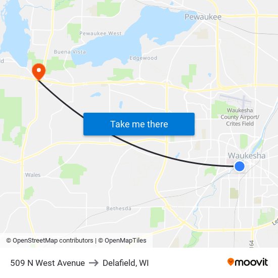 509 N West Avenue to Delafield, WI map