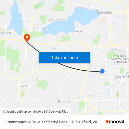 Greenmeadow Drive at Sherryl Lane to Delafield, WI map