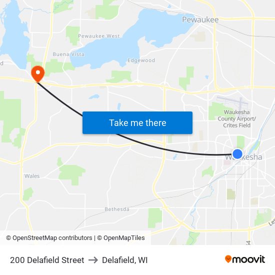 200 Delafield Street to Delafield, WI map