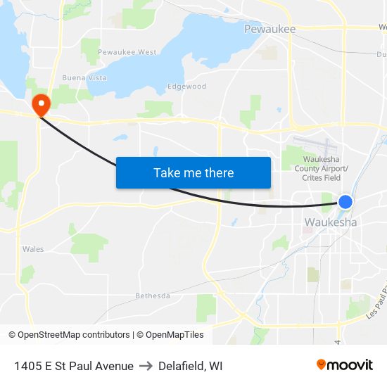 1405 E St Paul Avenue to Delafield, WI map