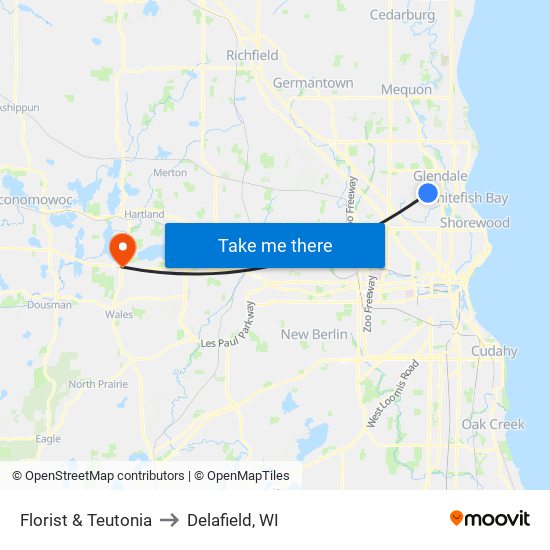 Florist & Teutonia to Delafield, WI map