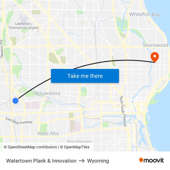 Watertown Plank & Innovation to Wyoming map