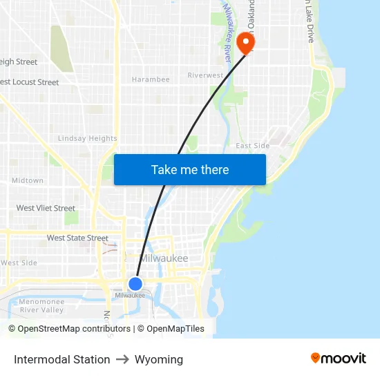 Intermodal Station to Wyoming map