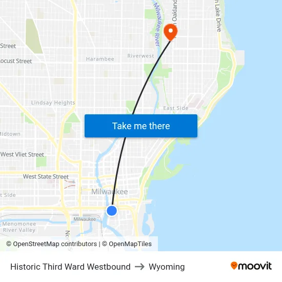 Historic Third Ward Westbound to Wyoming map