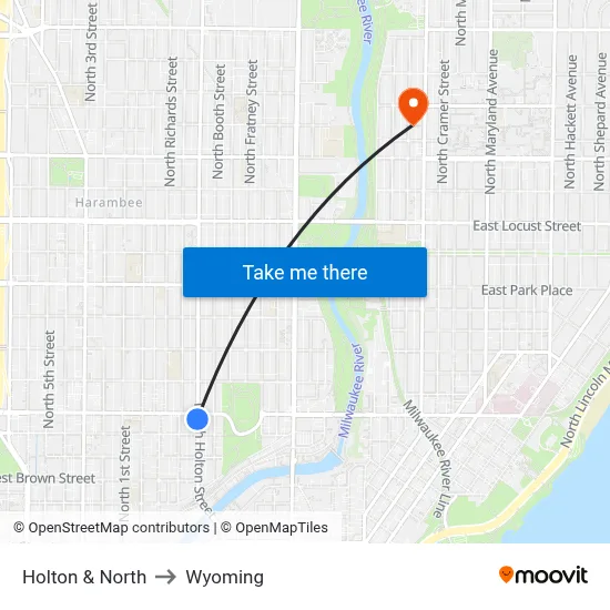 Holton & North to Wyoming map