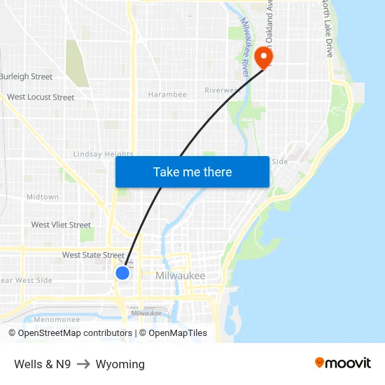 Wells & N9 to Wyoming map
