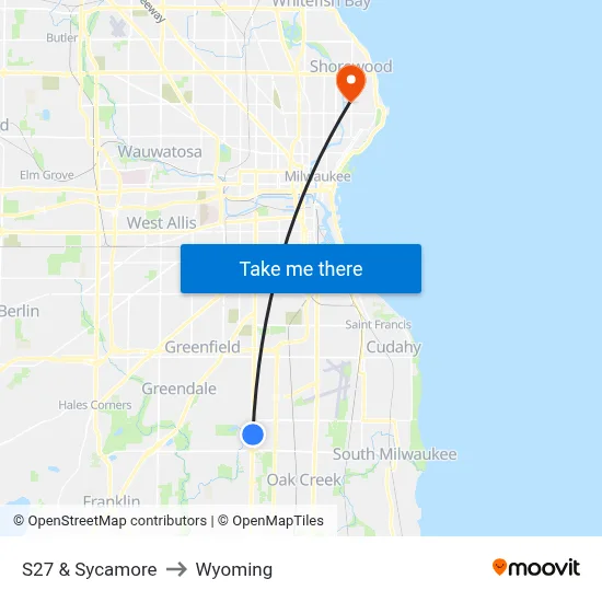 S27 & Sycamore to Wyoming map
