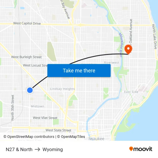 N27 & North to Wyoming map