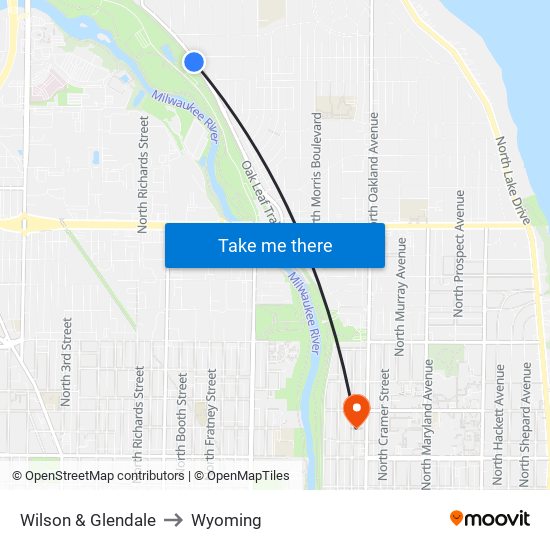 Wilson & Glendale to Wyoming map