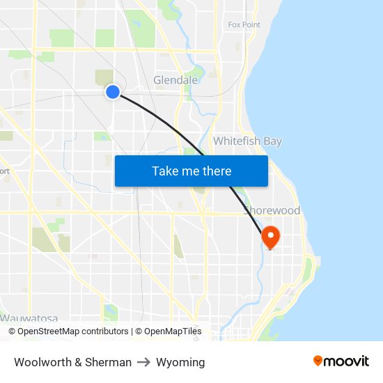 Woolworth & Sherman to Wyoming map