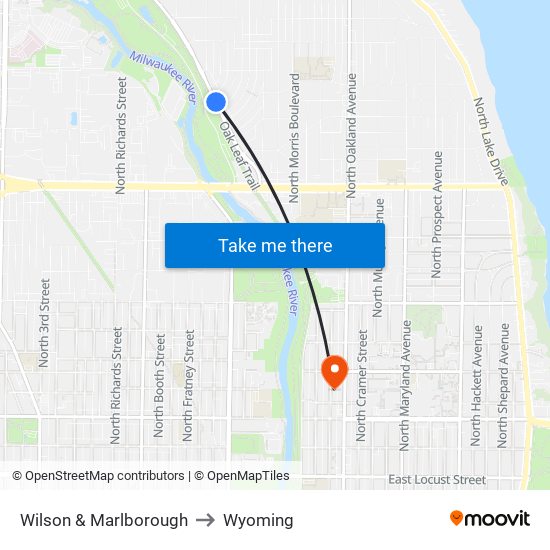Wilson & Marlborough to Wyoming map