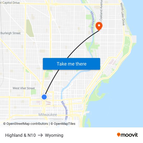 Highland & N10 to Wyoming map