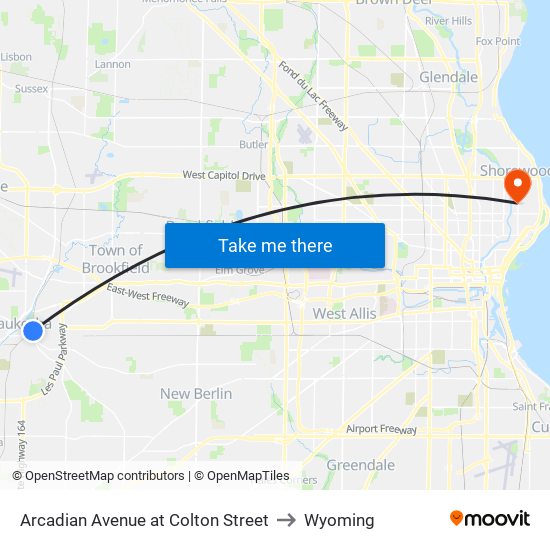 Arcadian Avenue at Colton Street to Wyoming map