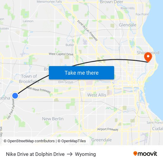 Nike Drive at Dolphin Drive to Wyoming map