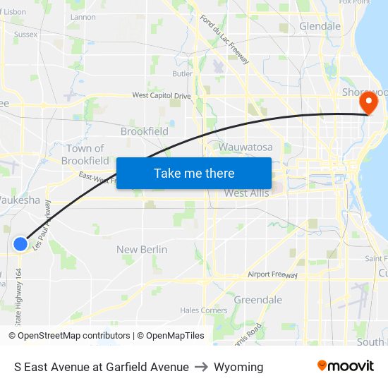 S East Avenue at Garfield Avenue to Wyoming map