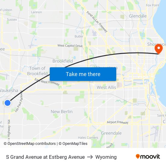 S Grand Avenue at Estberg Avenue to Wyoming map