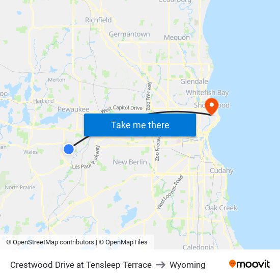 Crestwood Drive at Tensleep Terrace to Wyoming map