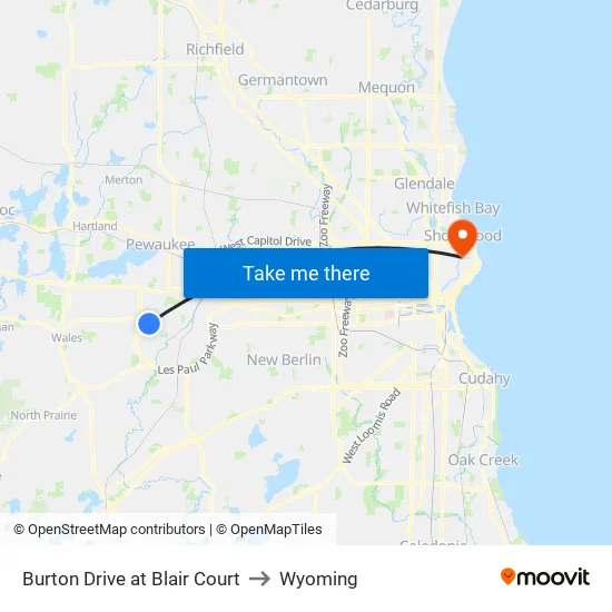 Burton Drive at Blair Court to Wyoming map