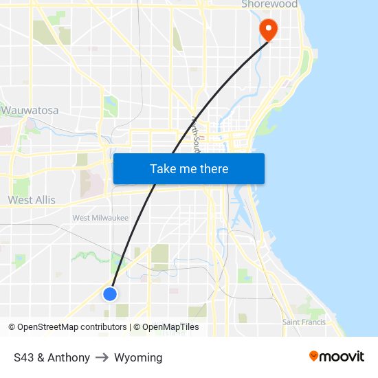 S43 & Anthony to Wyoming map