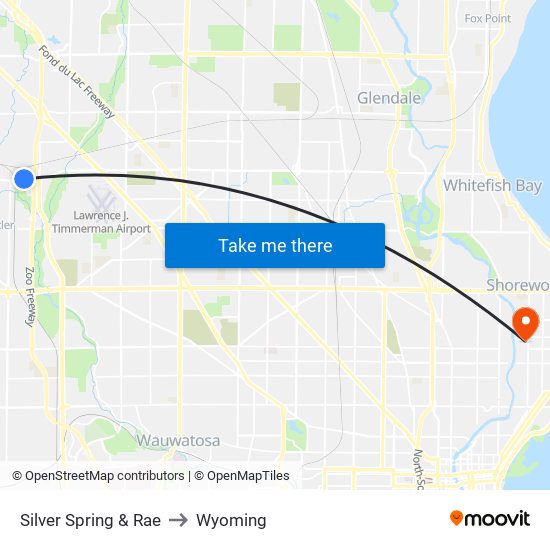 Silver Spring & Rae to Wyoming map