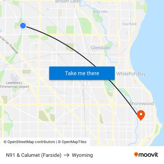 N91 & Calumet (Farside) to Wyoming map