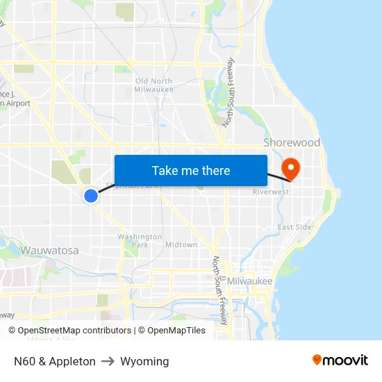 N60 & Appleton to Wyoming map