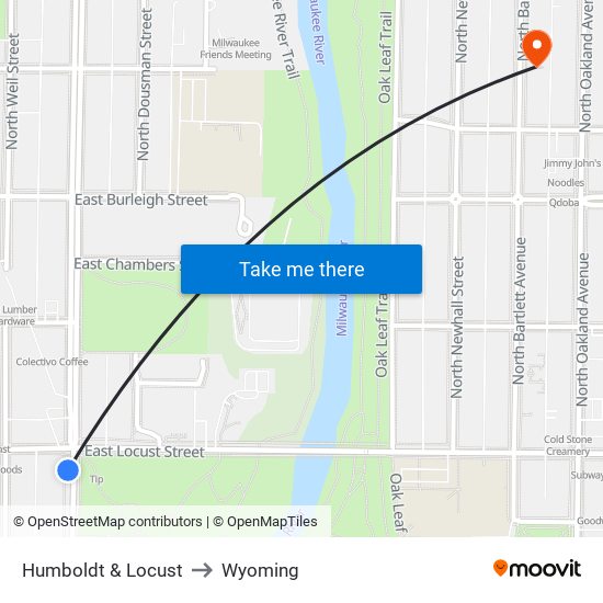 Humboldt & Locust to Wyoming map