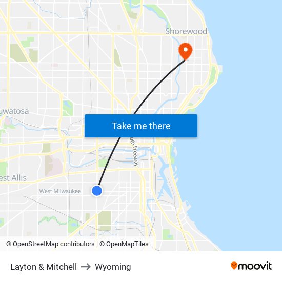 Layton & Mitchell to Wyoming map