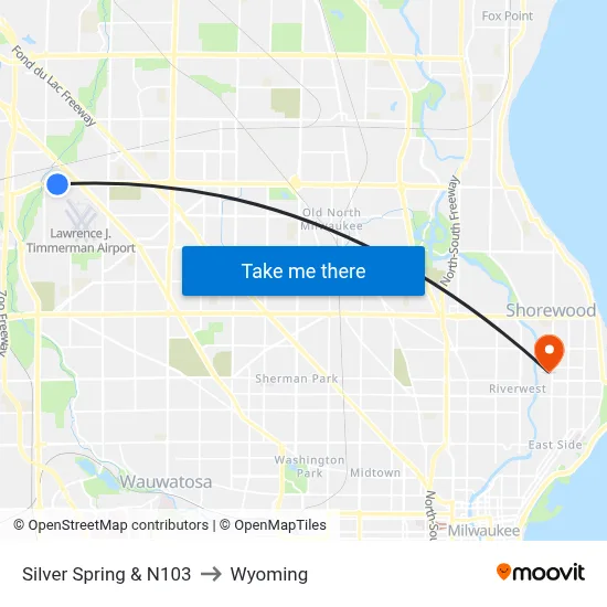 Silver Spring & N103 to Wyoming map