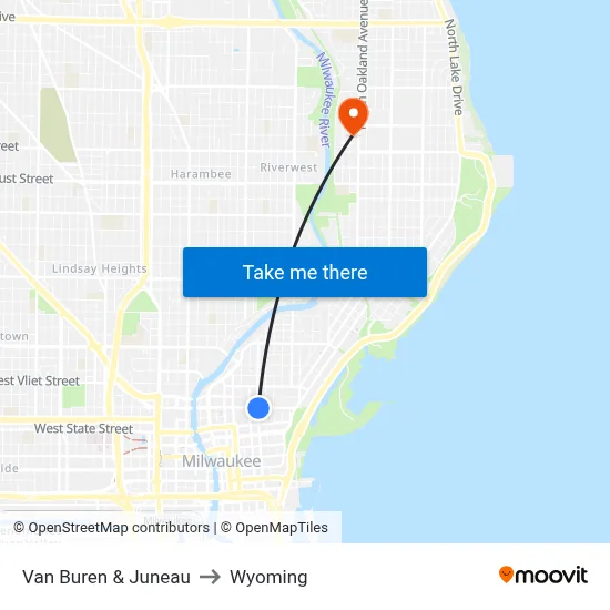 Van Buren & Juneau to Wyoming map