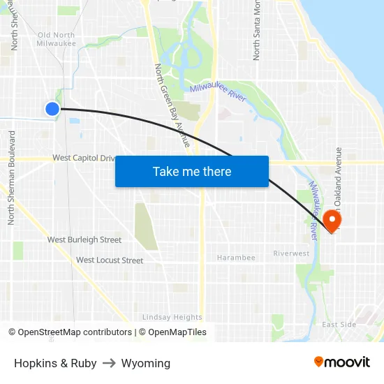 Hopkins & Ruby to Wyoming map