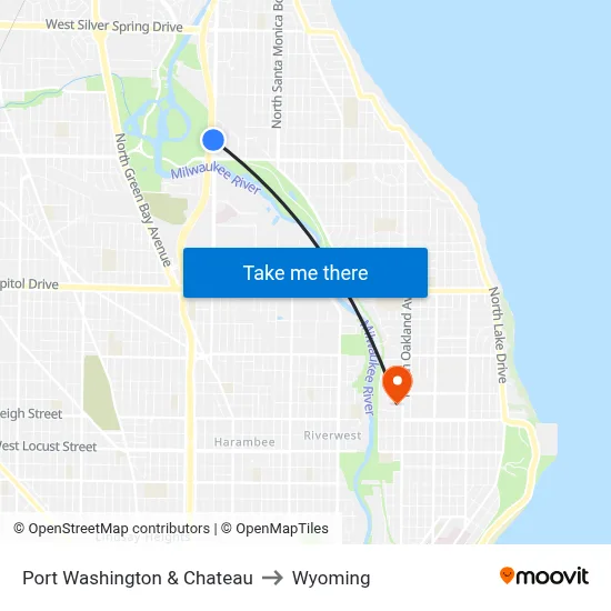 Port Washington & Chateau to Wyoming map