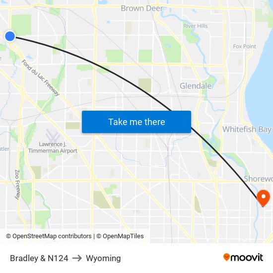 Bradley & N124 to Wyoming map