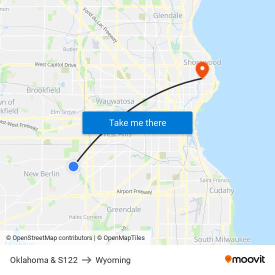 Oklahoma & S122 to Wyoming map