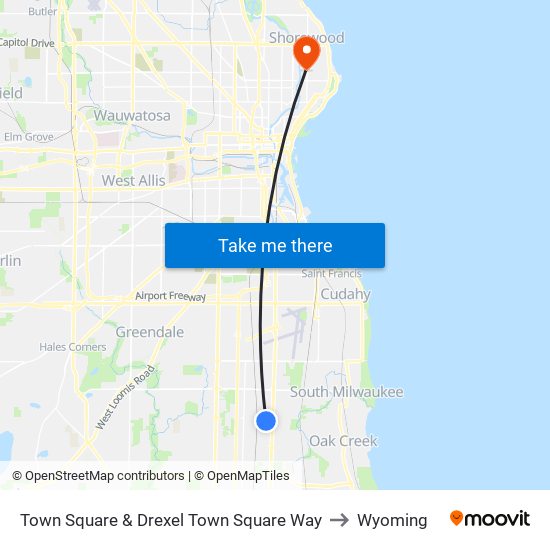 Town Square  & Drexel Town Square Way to Wyoming map