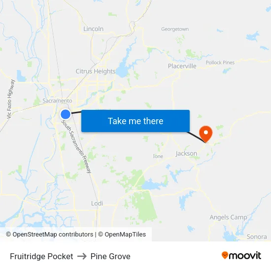 Fruitridge Pocket to Pine Grove map