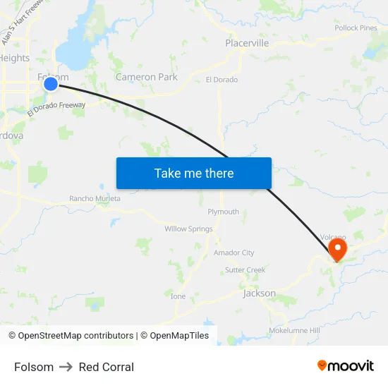 Folsom to Red Corral map