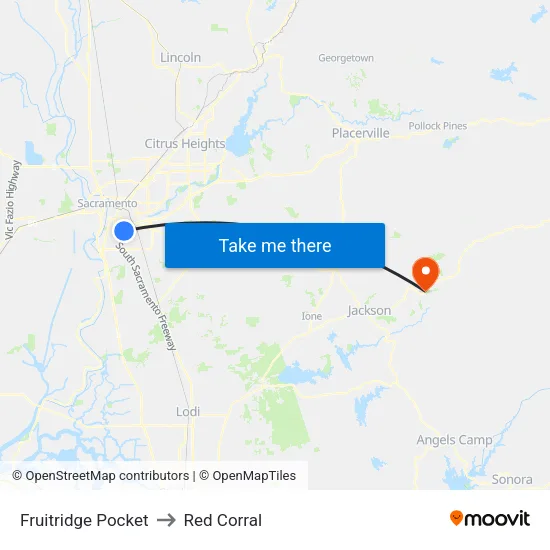 Fruitridge Pocket to Red Corral map