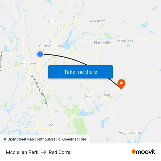 Mcclellan Park to Red Corral map