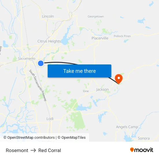 Rosemont to Red Corral map