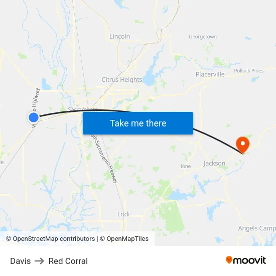 Davis to Red Corral map
