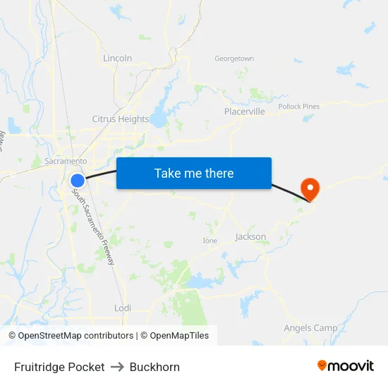 Fruitridge Pocket to Buckhorn map